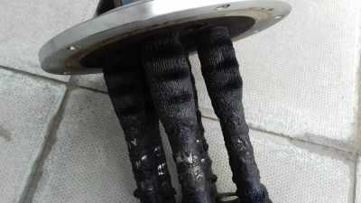 An example of a contaminated heating system filter